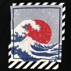 Black T Shirt The Great Wave Off White Style Graphic Print‎